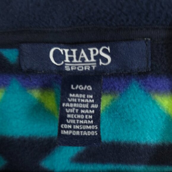 Chaps Sport Fleece Vest Womens L Southwestern Aztec Geometric Full Zip Gorpcore - Picture 4 of 6